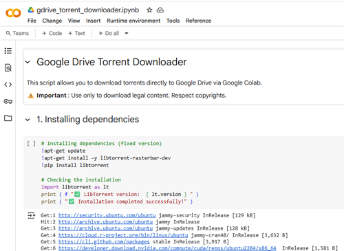 Universal Torrent Downloader for Google Colab